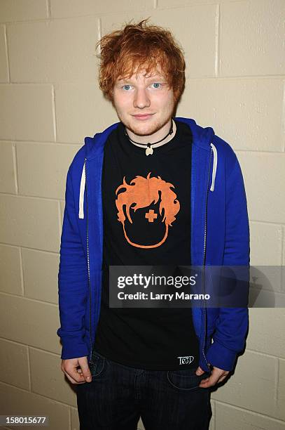 Ed Sheeran attends the Y100's Jingle Ball 2012 at the BB&T Center on December 8, 2012 in Miami.