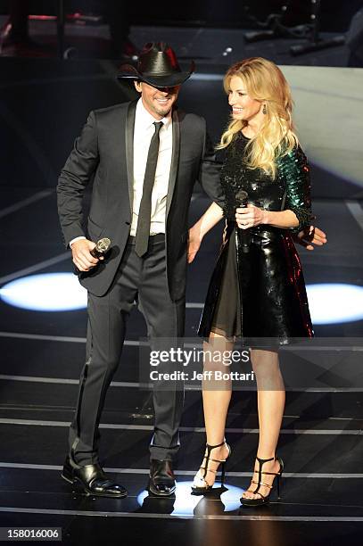 Singer/songwriter Tim McGraw and singer Faith Hill perform during the opening weekend of their limited-engagement "Soul2Soul" show at The Venetian on...