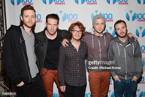 OneRepublic attends the Y100's Jingle Ball 2012 at the BB&T Center on December 8, 2012 in Miami.
