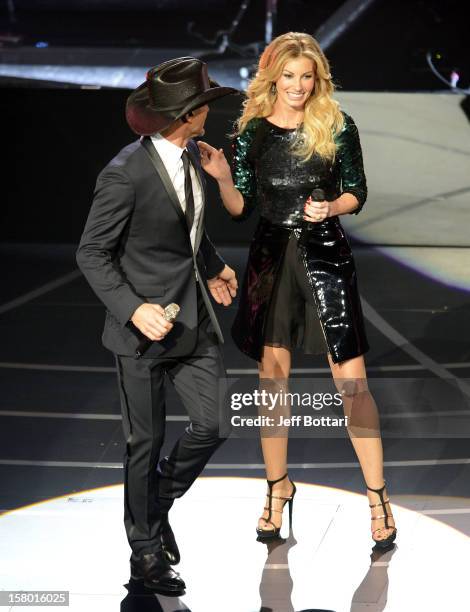 Singer/songwriter Tim McGraw and singer Faith Hill perform during the opening weekend of their limited-engagement "Soul2Soul" show at The Venetian on...