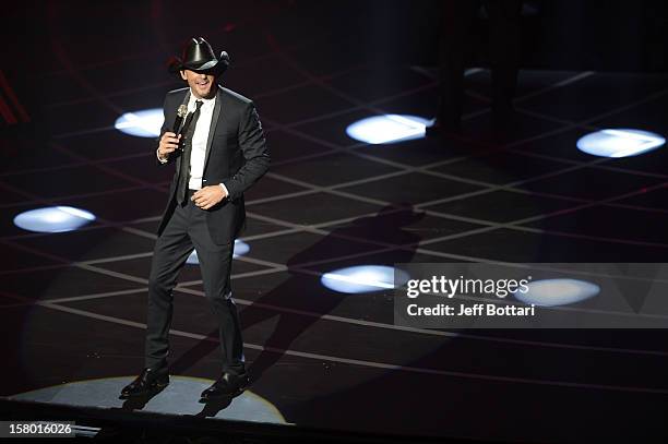 Singer/songwriter Tim McGraw performs during the opening weekend of his limited-engagement "Soul2Soul" show with his wife, singer Faith Hill, at The...