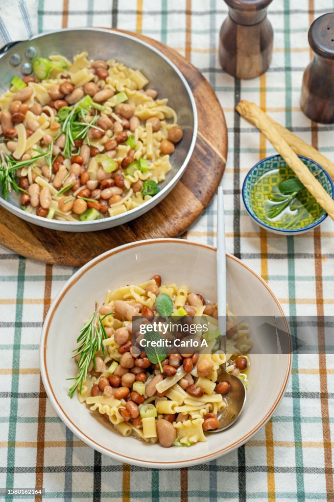 Pasta with Beans Studio Shot
