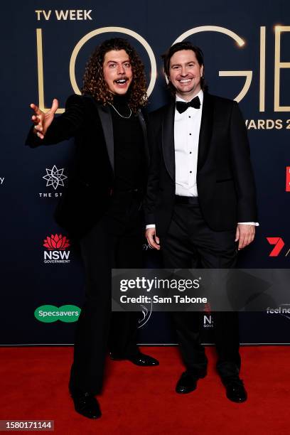 Adam Hyde and Reuben Styles of Peking Duk attend the 63rd TV WEEK Logie Awards at The Star, Sydney on July 30, 2023 in Sydney, Australia.