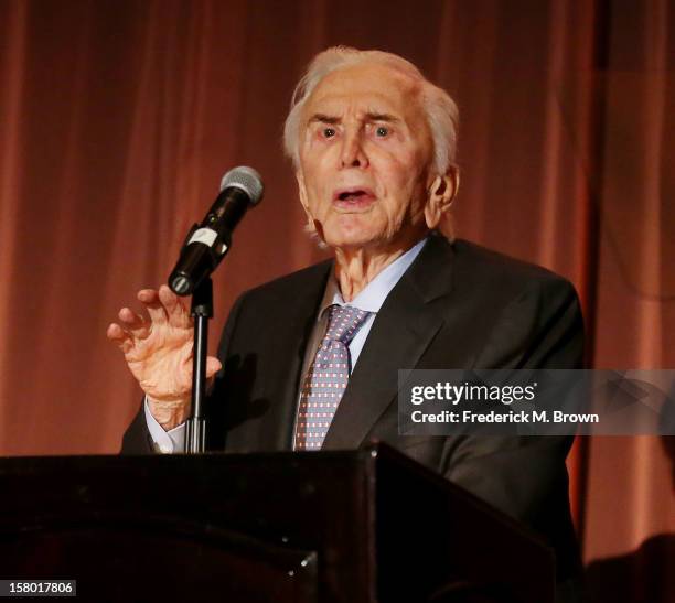 Actor Kirk Douglas attends the SBIFF's 2012 Kirk Douglas Award For Excellence In Film during the Santa Barbara Film Festival on December 8, 2012 in...