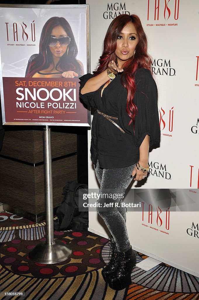 Nicole "Snooki" Polizzi Hosts Post-Fight Party At Tabu Ultra Lounge At The MGM Grand