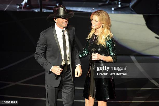 Singer/songwriter Tim McGraw and singer Faith Hill perform during the opening weekend of their limited-engagement "Soul2Soul" show at The Venetian on...