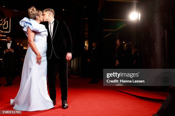 Audrey Griffen and Osher Günsberg attend the 63rd TV WEEK Logie Awards at The Star, Sydney on July 30, 2023 in Sydney, Australia.