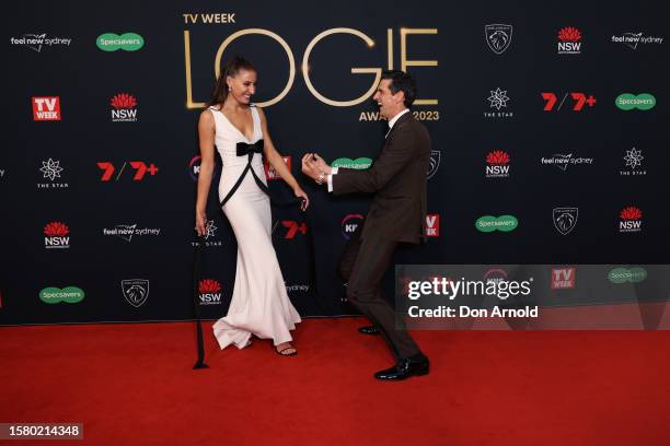 Rebecca Harding and Andy Lee attend the 63rd TV WEEK Logie Awards at The Star, Sydney on July 30, 2023 in Sydney, Australia.