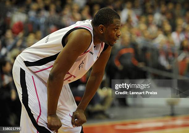 Patrick Ewing Jr. Of Bonn looks on during the Beko Basketball match between FC Bayern Muenchen and Telekom Baskets Bonn at Audi-Dome on December 9,...