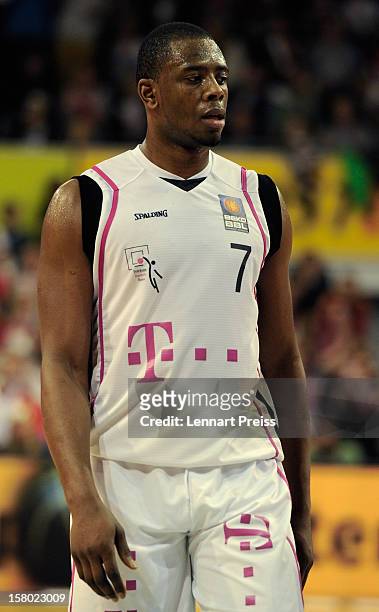 Patrick Ewing Jr. Of Bonn looks on during the Beko Basketball match between FC Bayern Muenchen and Telekom Baskets Bonn at Audi-Dome on December 9,...