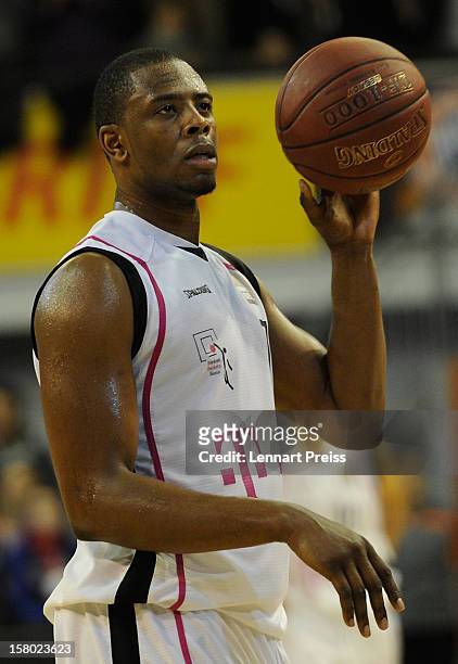 Patrick Ewing Jr. Of Bonn holds the ball during the Beko Basketball match between FC Bayern Muenchen and Telekom Baskets Bonn at Audi-Dome on...