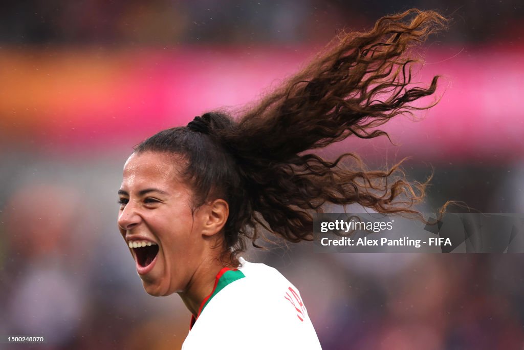 Kassi Rabe Sarah Kassi of Morocco celebrates after the team's 1-0 victory in the ...
