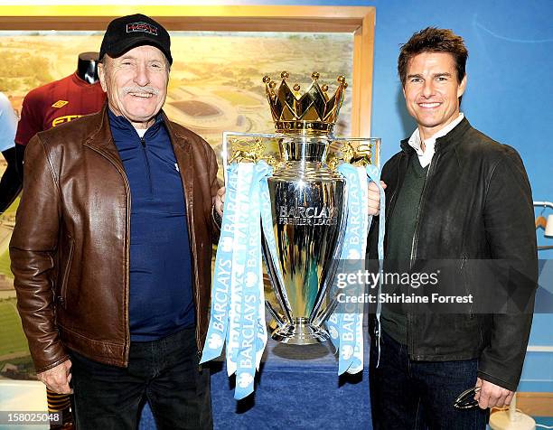 Tom Cruise and Robert Duvall from the Paramount Pictures film 'Jack Reacher' attend the Manchester derby as part of their European Tour at Etihad...