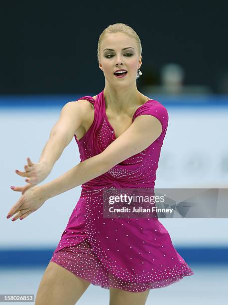 Kiira Korpi of Finland performs in the Ladies Free Skating during the Grand Prix of Figure Skating Final 2012 at the Iceberg Skating Palace on...