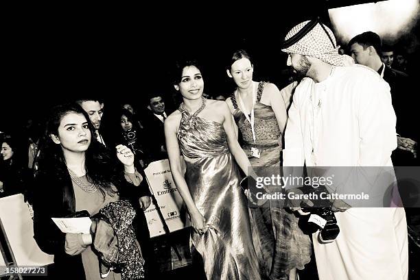 Actress Freida Pinto attends the "Life of PI" Opening Gala during day one of the 9th Annual Dubai International Film Festival held at the Madinat...