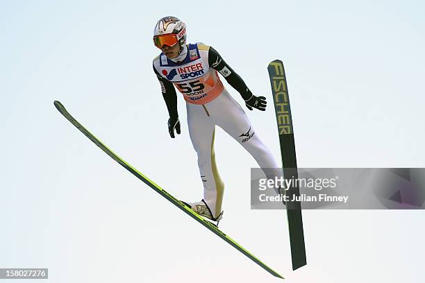 Taku Takeuchi of Japan competes in a Ski Jump during the FIS Ski Jumping World Cup at the RusSki Gorki venue on December 9, 2012 in Sochi, Russia.