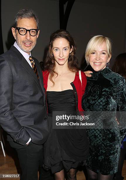 Jeff Goldblum, Emilie Livingston and Sally Greene attend the VIP backstage dinner ahead of this years Old Vic 24 Hour Musicals Celebrity Gala at The...