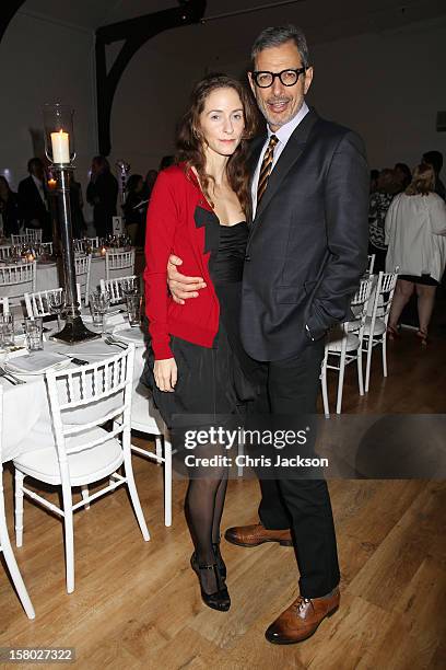 Jeff Goldblum and Emilie Livingston attend the VIP backstage dinner ahead of this years Old Vic 24 Hour Musicals Celebrity Gala at The Old Vic...