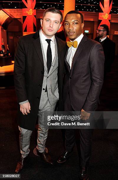 Ben Drew aka Plan B and Ashley Walters attend the Moet British Independent Film Awards at Old Billingsgate Market on December 9, 2012 in London,...