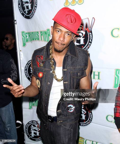 Actor Nick Cannon attends The Official International Players Ball 2012 and birthday celebration for Arch Bishop Don Magic Juan at Key Club on...