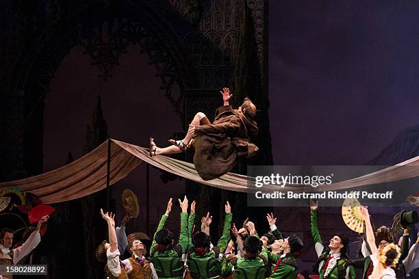 Dancers perform during the Don Quichotte Ballet Hosted By 'Reve d'Enfants' Association and AROP at Opera Bastille on December 9, 2012 in Paris,...