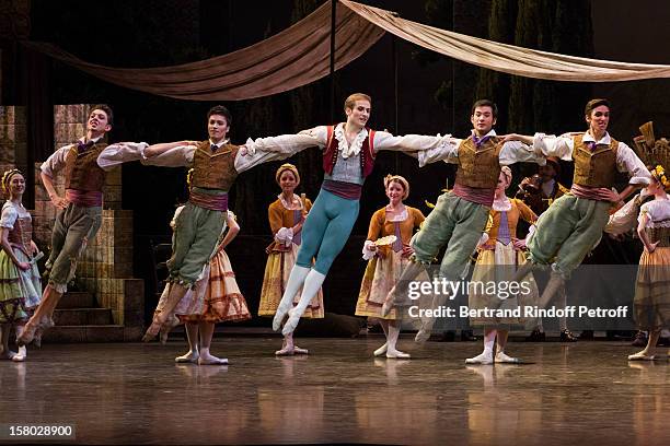 Dancers perform during the Don Quichotte Ballet Hosted By 'Reve d'Enfants' Association and AROP at Opera Bastille on December 9, 2012 in Paris,...