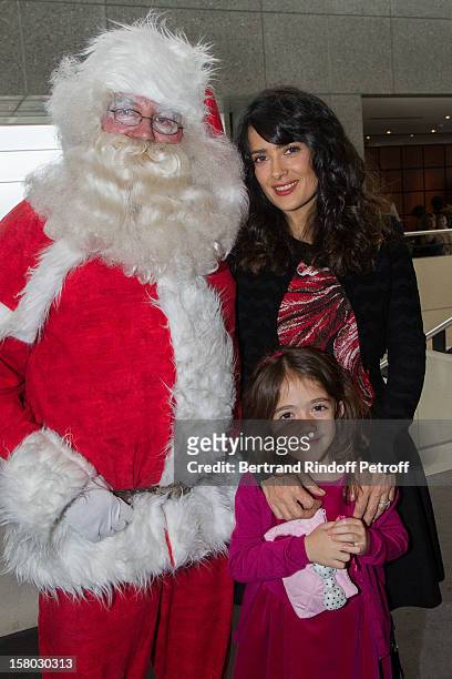Salma Hayek and her daughter Valentina Paloma Pinault pose before the Don Quichotte Ballet Hosted By 'Reve d'Enfants' Association and AROP at Opera...