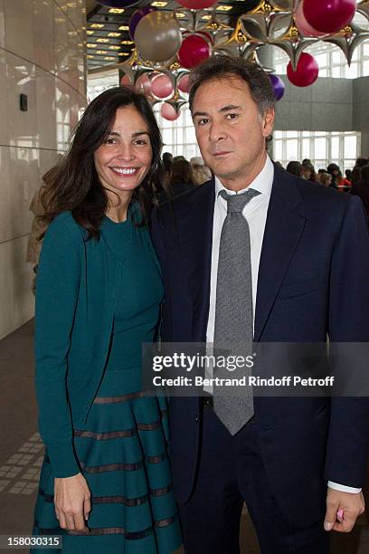 Ines Sastre and partner Michele Alfano pose before the Don Quichotte Ballet Hosted By 'Reve d'Enfants' Association and AROP at Opera Bastille on...