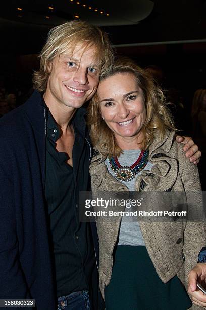 Arnaud Lemaireand and Mme Nicolas Basire pose during the Don Quichotte Ballet Hosted By 'Reve d'Enfants' Association and AROP at Opera Bastille on...