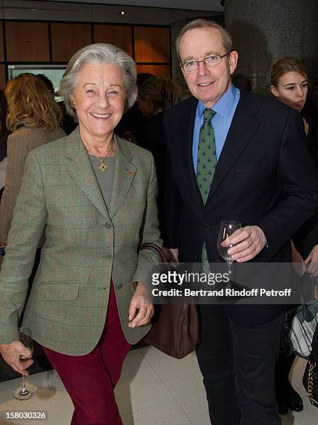 Countess Marina de Brantes and Renaud Donnedieu de Vabres pose before the Don Quichotte Ballet Hosted By 'Reve d'Enfants' Association and AROP at...