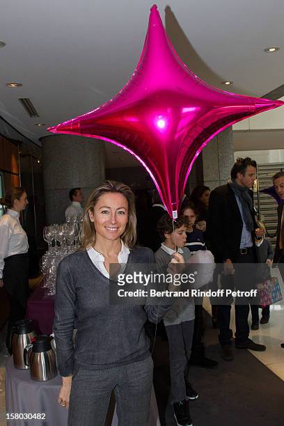 Anne-Sophie Lapix poses before the Don Quichotte Ballet Hosted By 'Reve d'Enfants' Association and AROP at Opera Bastille on December 9, 2012 in...