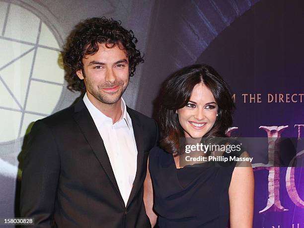 Aidan Turner and Sarah Greene attend the Irish Premiere of 'The Hobbit: An Unexpected Journey' at Cineworld on December 9, 2012 in Dublin, Ireland.
