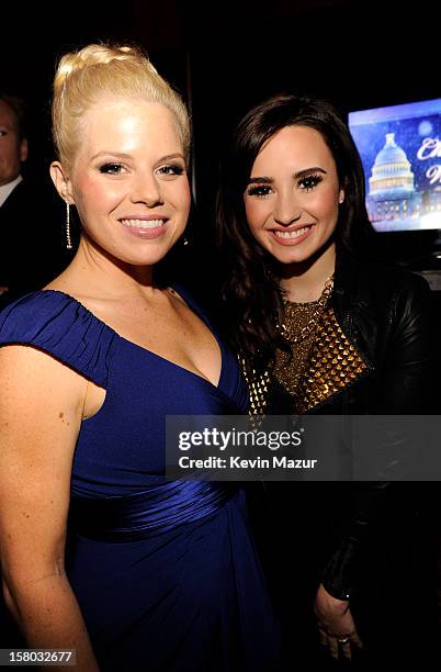 Megan Hilty and Demi Lovato attend TNT Christmas in Washington 2012 at National Building Museum on December 9, 2012 in Washington, DC....