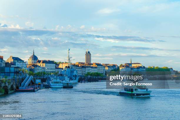 river loire nantes cityscape - nantes stock pictures, royalty-free photos & images