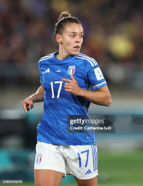 Lisa Boattin of Italy during the FIFA Women's World Cup Australia & New Zealand 2023 Group G match between Sweden and Italy at Wellington Regional...