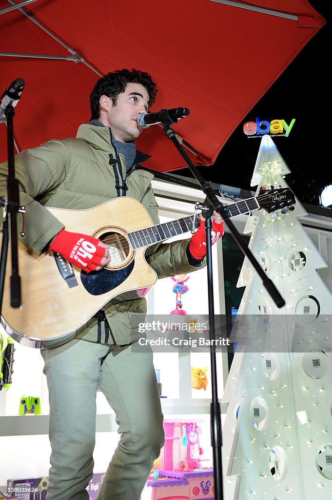 Glee's Darren Criss Performs Holiday Concert At The eBay Toy Box Pop-up
