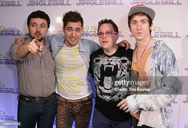 Musicians Eli Maiman, Kevin Ray, Sean Waugaman and Nicholas Petricca of Walk The Moon attend 93.3 FLZ's Jingle Ball 2012 at Tampa Bay Times Forum on...