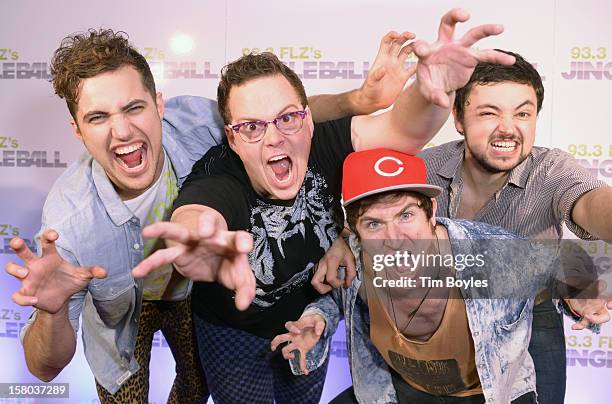 Musicians Kevin Ray, Sean Waugaman, Nicholas Petricca and Eli Maiman of Walk The Moon attend 93.3 FLZ's Jingle Ball 2012 at Tampa Bay Times Forum on...