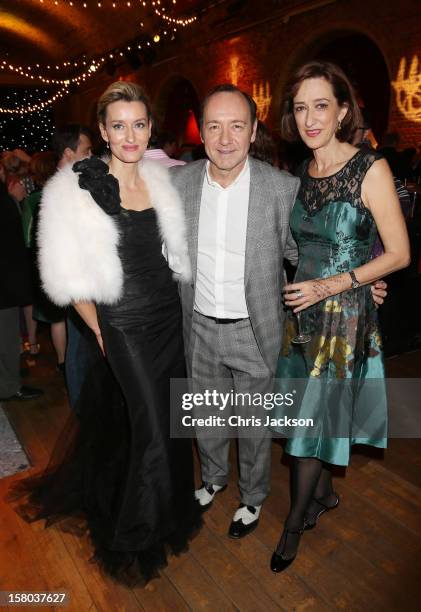 Natalie McElhone, Kevin Spacey and Haydn Gwynne attend the post-show party, The 25th Hour, following The Old Vic's 24 Hour Musicals Celebrity Gala...