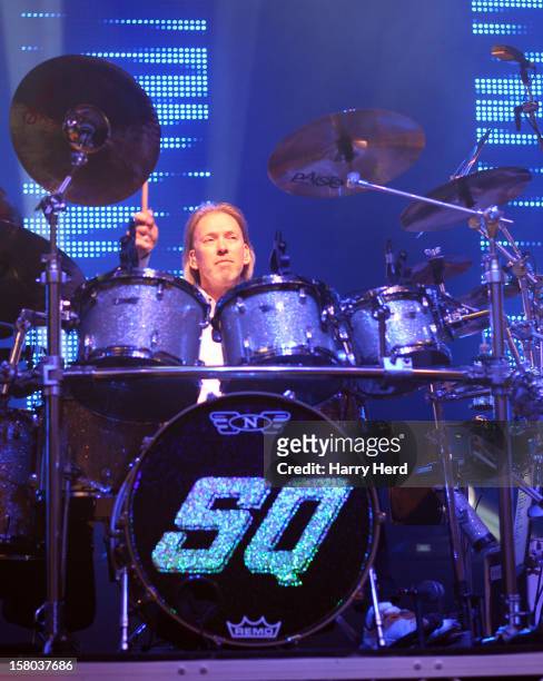 Matt Letley of Status Quo performs at Quofestive at the BIC on December 9, 2012 in Bournemouth, England.
