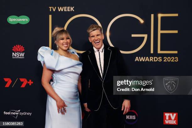 Audrey Griffen and Osher Günsberg attend the 63rd TV WEEK Logie Awards at The Star, Sydney on July 30, 2023 in Sydney, Australia.