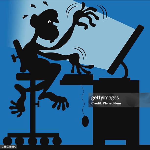 Geek Hunched Over Computer 29 Computer Geek Silhouette Stock Photos, High-Res Pictures, and Images ...