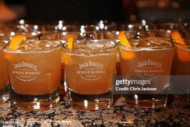 General view of Jack Daniels Single Barrel, 'Curtain Raiser' cocktails at the pre drinks for The Old Vic's 24 Hour Musicals Celebrity Gala 2012 at La...