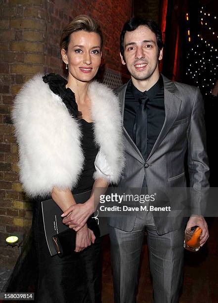 Natascha McElhone and Ralf Little attend an after party celebrating the 24 Hour Musicals Gala Performance at Vinopolis on December 9, 2012 in London,...