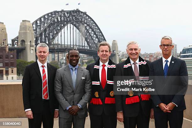 Director of Communications from Manchester United Phil Townsend, Dwight Yorke, NSW Premier Barry O'Farrell, George Souris MP and FFA CEO David Gallop...