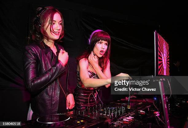 Actress Sasha Grey performs a DJ set at the Babiliona Show Center on December 9, 2012 in Mexico City, Mexico.