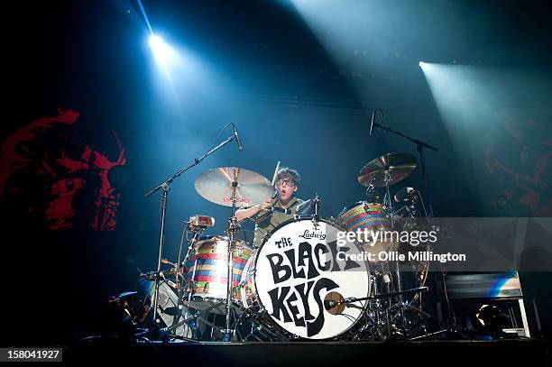 Patrick Carney of The Black Keys performs during the bands 2012 winter European Arena tour at NIA Arena on December 9, 2012 in Birmingham, England.