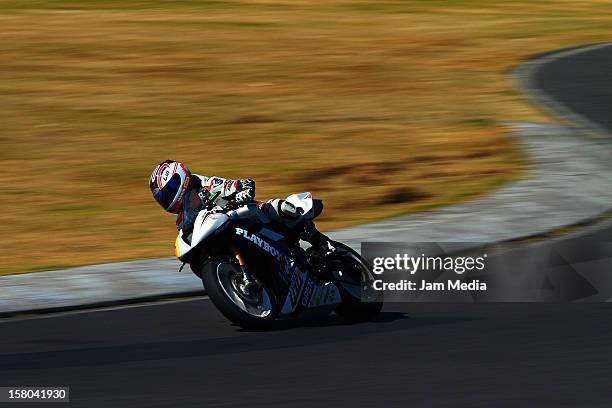 Mario Dominguez in action during the Racing Bike Capital Grand Prix at Hermanos Rodriguez Race Track on December 9, 2012 in Mexico City, Mexico