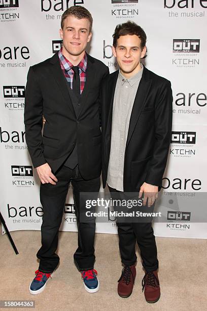 Actors Jason Hite and Taylor Trensch attend "BARE The Musical" Opening Night After Party at Out Hotel on December 9, 2012 in New York City.