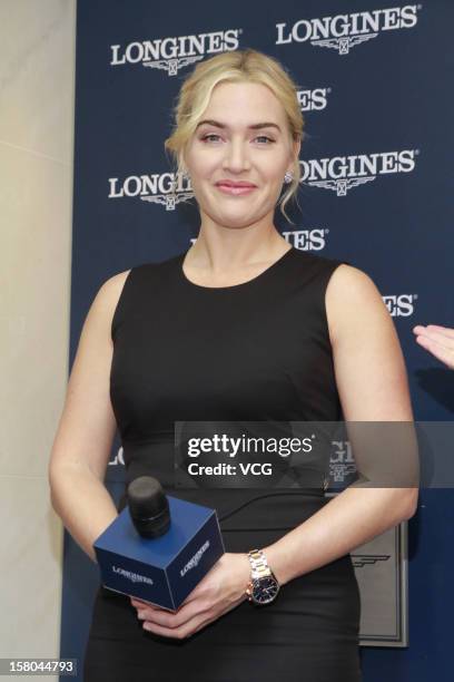 Actress Kate Winslet attends Longines store opening ceremony on December 9, 2012 in Hong Kong.